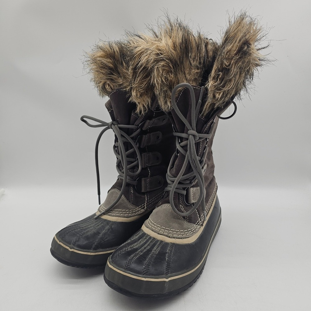 Sorel Womens Joan Of Arctic Gray Shale Suede/Rubber WP Boots Size 10..5